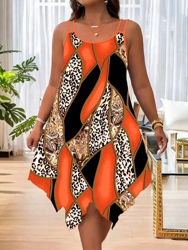 Plus Size Printed Patchwork Dress African Style Women Maxi Dress - Image 5
