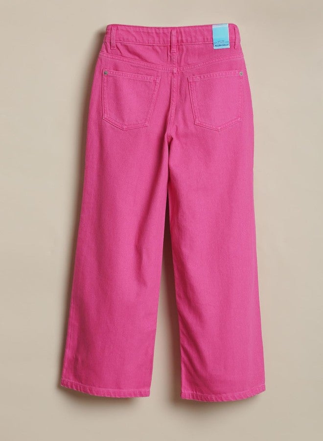Allen Solly Girl's Regular Jeans (AGDNEWLFO35189_Pink - Image 2