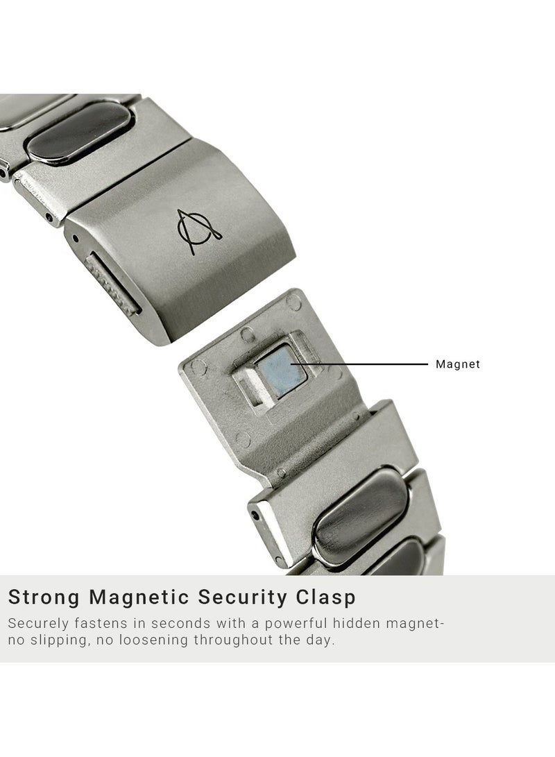 A-Case its My Case Apple Watch Ultra 2 Titanium Band 49mm Compatible with Apple Watch Ultra 2 & Ultra 1, Lightweight Grade 2 Titanium Metal Band with DLC Scratch Protection, Magnetic Buckle, Waterproof & Adjustable Bracelet Strap for Active Lifestyles — Titanium - Image 4
