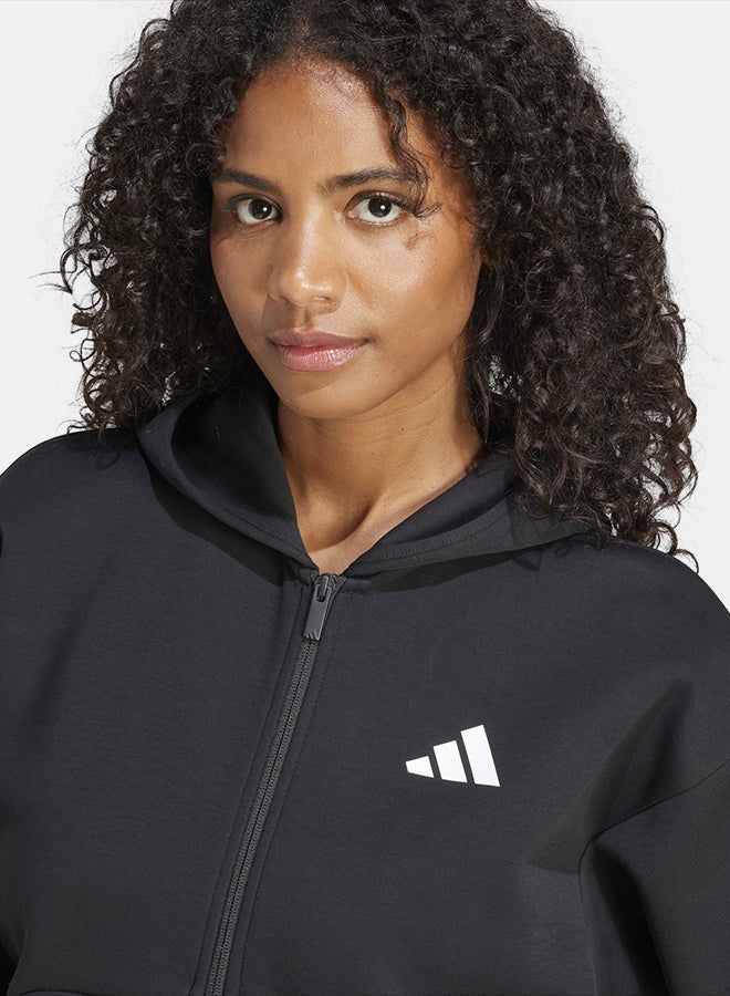 Adidas هودي بغطاء رأس بسحاب كامل 3 خطوط أيقونات المستقبل - Image 5