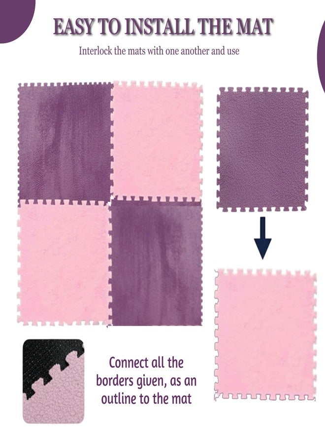 Metreno 10mm/10pcs Kids mats for Floor Soft Plush Foam Babies Puzzle Interlocking Play mats for Crawling Playing Tile mat Carpet Rug for Infants and Toddlers (Light Pink, 31.5 * 31.5 * 1cm - 10pcs) - Image 4