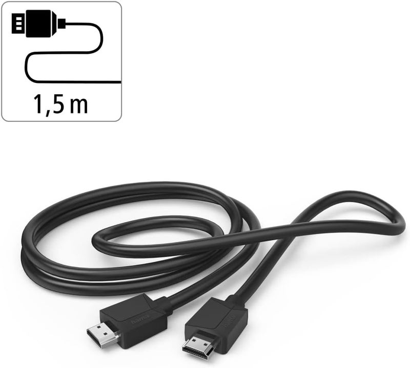Hama 4K HDMI Cable 1.5m High Speed 18Gbps with Ethernet HDR ARC for 4K Ultra HD 60Hz TV, PS5, Xbox, Blu-ray, Laptop, Streaming Fully Shielded Premium Black - Image 2