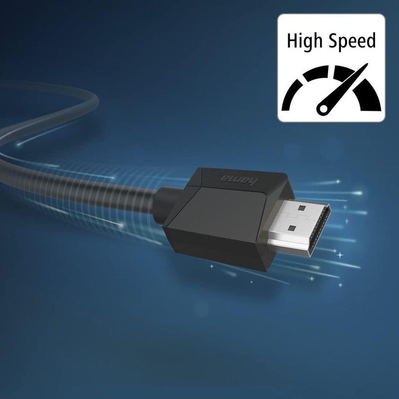 Hama 4K HDMI Cable 1.5m High Speed 18Gbps with Ethernet HDR ARC for 4K Ultra HD 60Hz TV, PS5, Xbox, Blu-ray, Laptop, Streaming Fully Shielded Premium Black - Image 3
