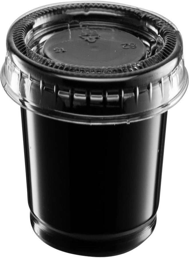 V4L Black Round Takeout Food Containers Food Storage Containers With Lids Freezer Safe | Meal Prep | Microwavable Dishwasher | Leakproof | BPA Free (100ml Pack of 50) - Image 2