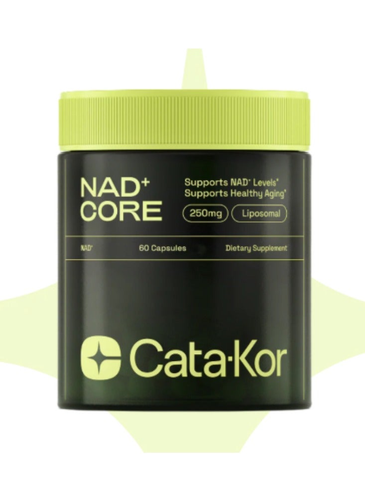 Cata-Kor Liposomal NAD+ 250mg Anti-Aging & Energy Supplement – Supports Focus, Vitality & Healthy Aging, Halal, Non-GMO, Gluten-Free, 60 Capsules - Image 1