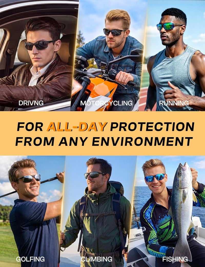 Duco Polarized Sunglasses Mens Sun Glasses Sports Eyewear Fishing Golf Driving UV400 Protection 8177S - Image 3