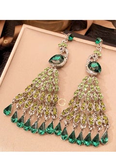 CIMIA Exotic style peacock earrings, stylish and delicate diamond-studded rhinestones.  - Image 4