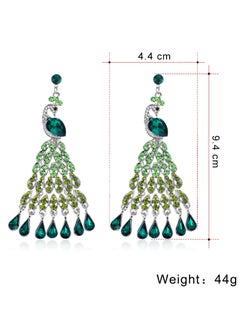 CIMIA Exotic style peacock earrings, stylish and delicate diamond-studded rhinestones.  - Image 2