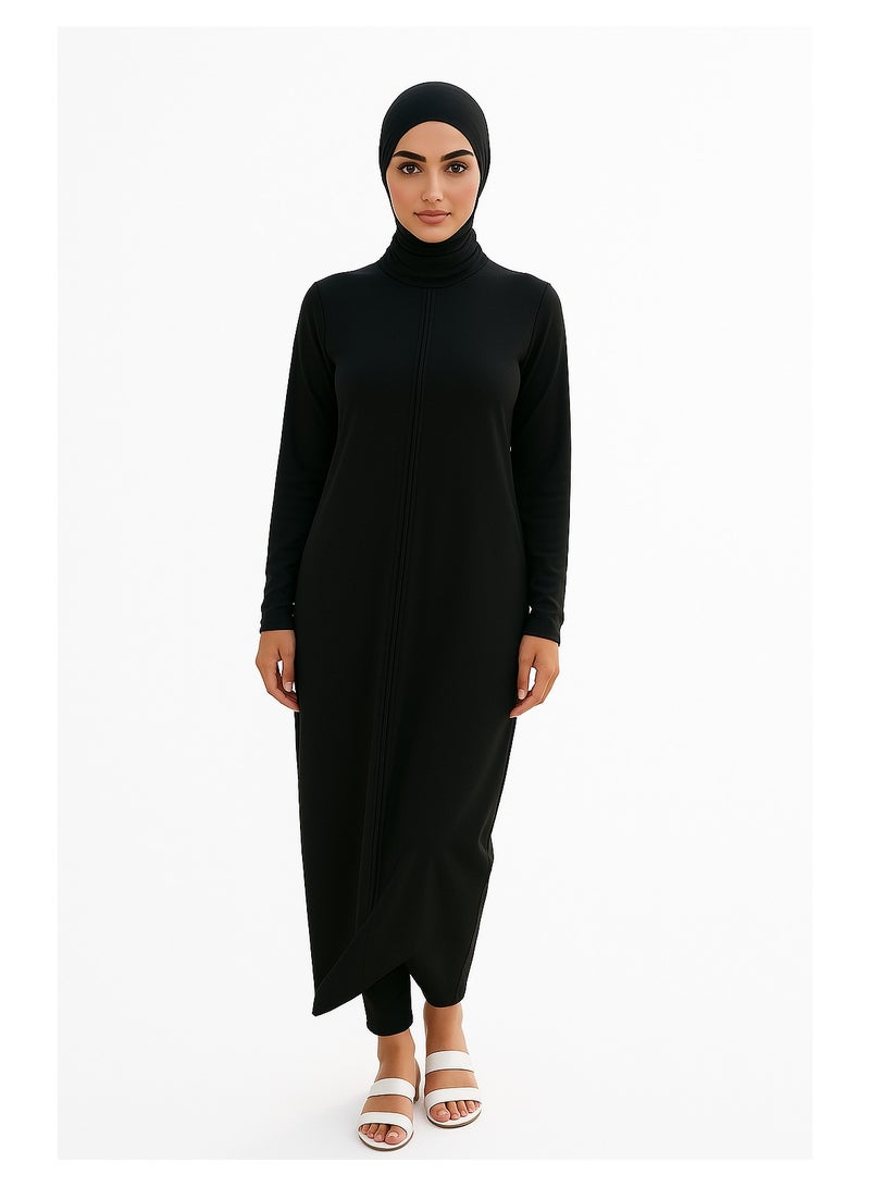 NENOUSH Nenoush Arab Muslim Swimsuit Women Front Full Zipper Slim Conservative Swimwear Full Cover for Beach Surf  - Image 1
