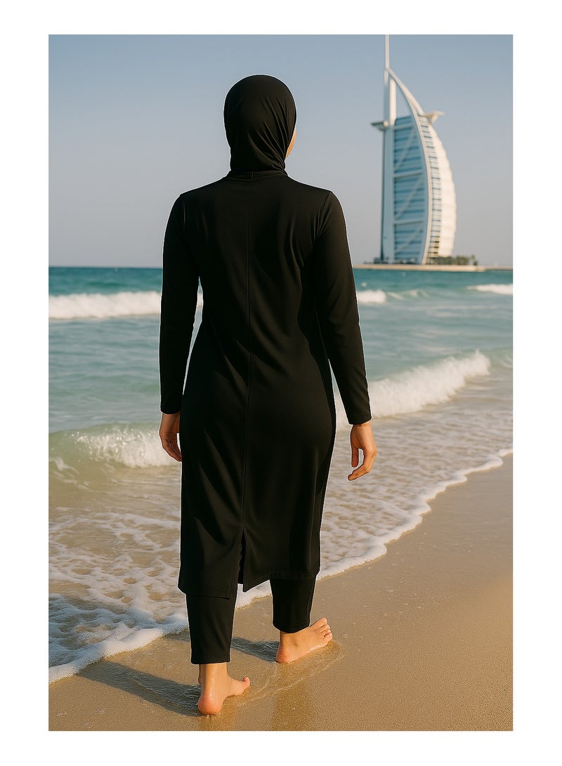 NENOUSH Nenoush Arab Muslim Swimsuit Women Front Full Zipper Slim Conservative Swimwear Full Cover for Beach Surf  - Image 4