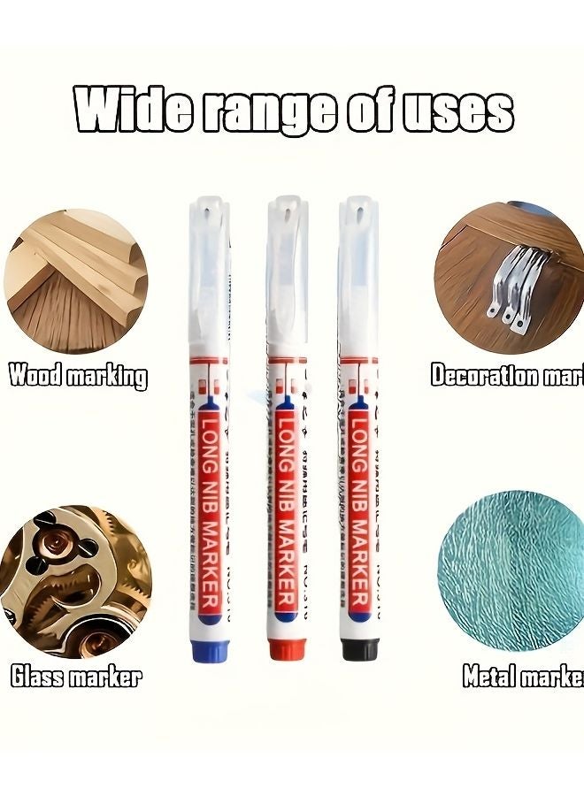 8 قطع مجموعة علامات نقطية طويلة متينة 4 ألوان أسود أحمر أزرق أبيض - Image 5