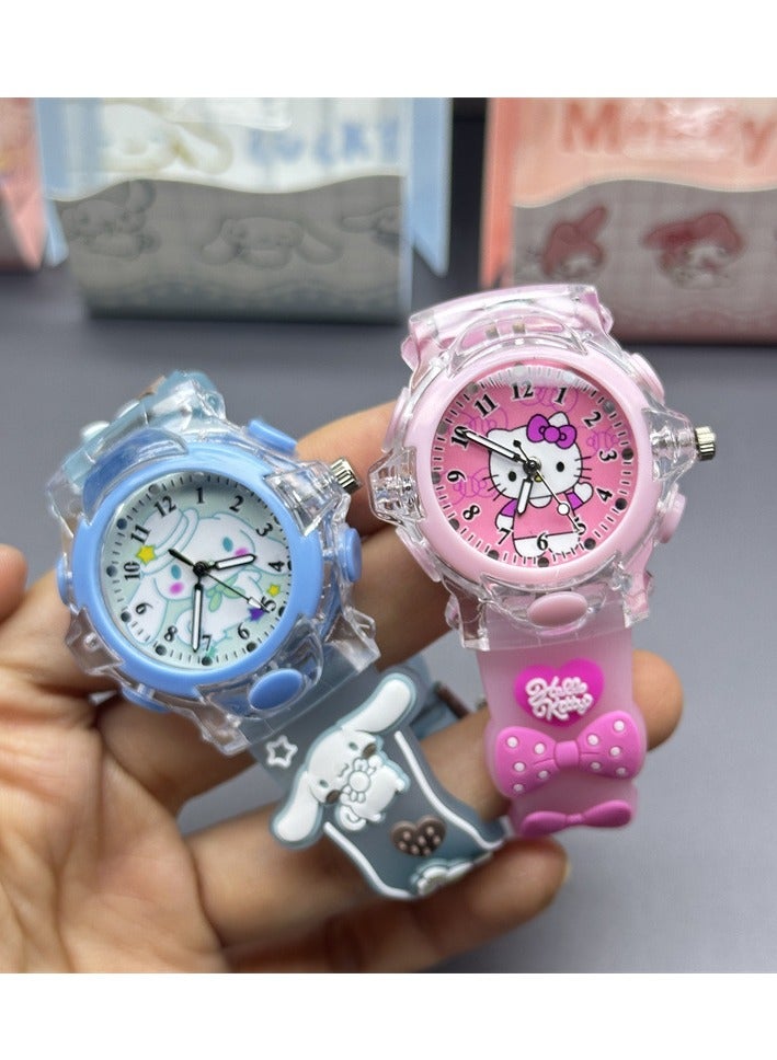 Kids Smartwatches Watch Bracelet Luminous with 3D Cartoon Silicone Children Wrist Watch Child Toys for Girls Kids Blue  - Image 4
