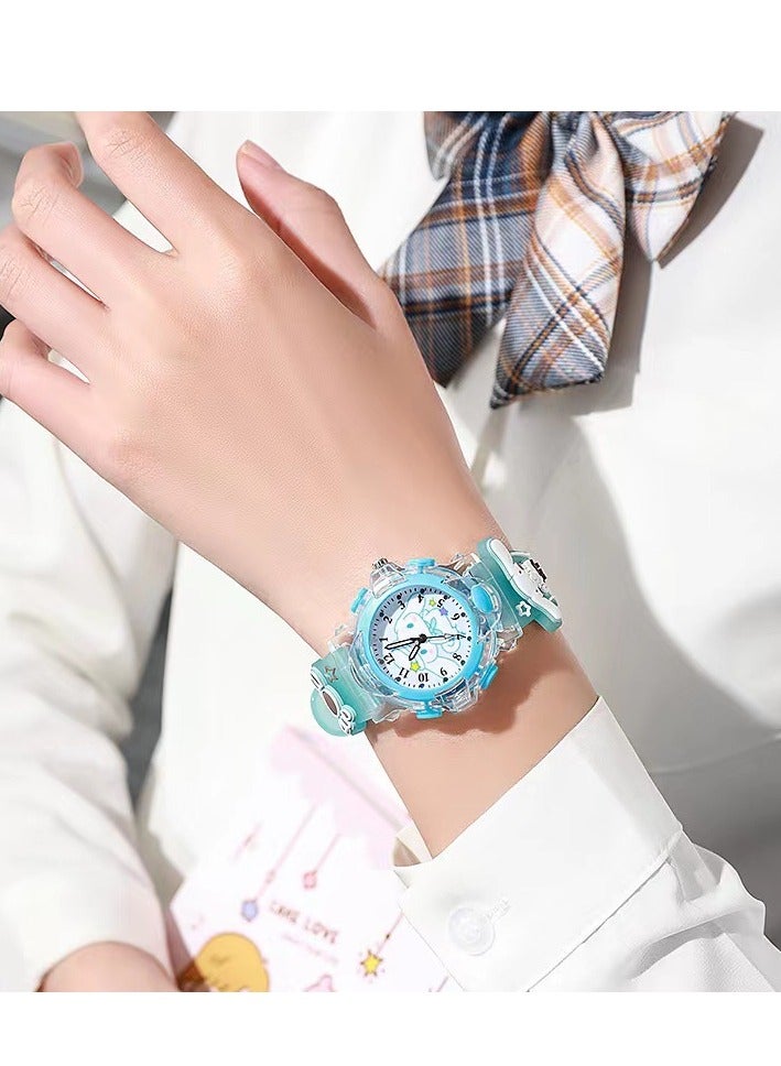 Kids Smartwatches Watch Bracelet Luminous with 3D Cartoon Silicone Children Wrist Watch Child Toys for Girls Kids Blue  - Image 3
