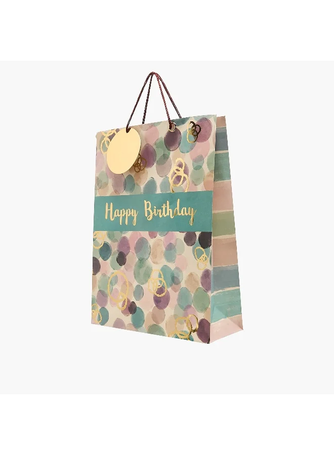 Lifestyle Happy Birthday Print Paper Gift Bag - Extra Large