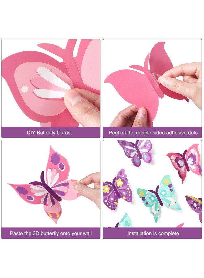 Tatuo 48 Pcs Spring Butterflies Craft Kits for Kids DIY Art Spring Make Your Own Butterflies Paper Craft Set Butterfly Birthday Party Supplies for Home Class Game Activities Art Project - Image 5