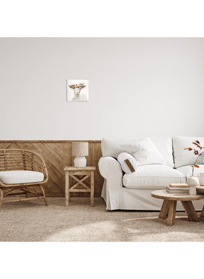 Stupell Industries The Stupell Home Décor Collection Springtime Flower Crown Baby Goat Wall Plaque Art, 12 x 12, Multi-Color - Image 2