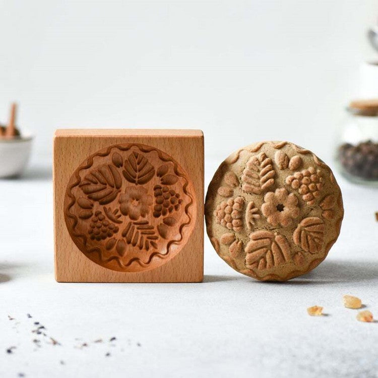 Cookiemoldcutter High-Quality Beech Wood Cookie Cutter Rectangular Wooden Biscuit Mold New Model - Image 3