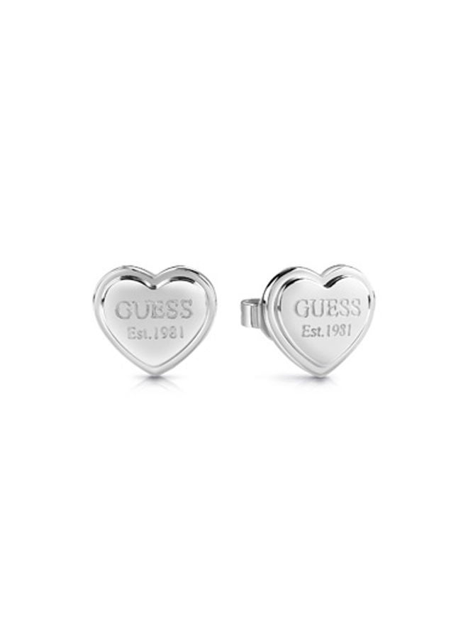 GUESS Round Heart Frame Earring