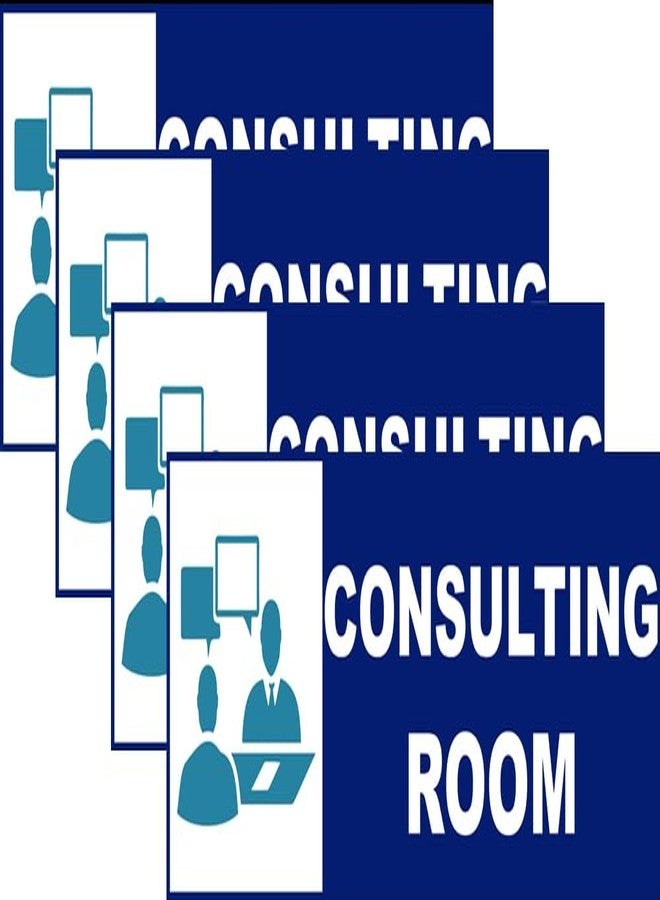 VAAIMAI Consulting Room Sign Board | 12X4 Inch | 5MM Board-Blue (Pack of 4) | Waterproof & Durable with Adhesive Signage for Hospitals, Clinic - Image 1