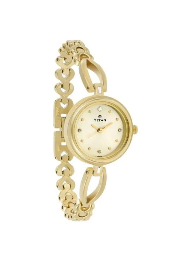 TITAN Women's Analog Display Watch With Gold Metal Strap - 2601YM02