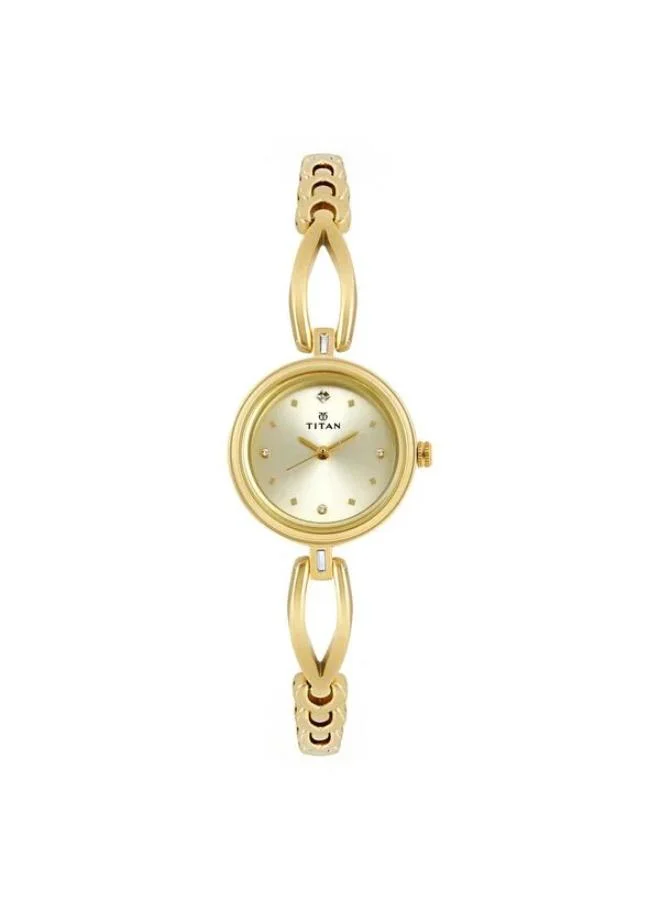 TITAN Women's Analog Display Watch With Gold Metal Strap - 2601YM02