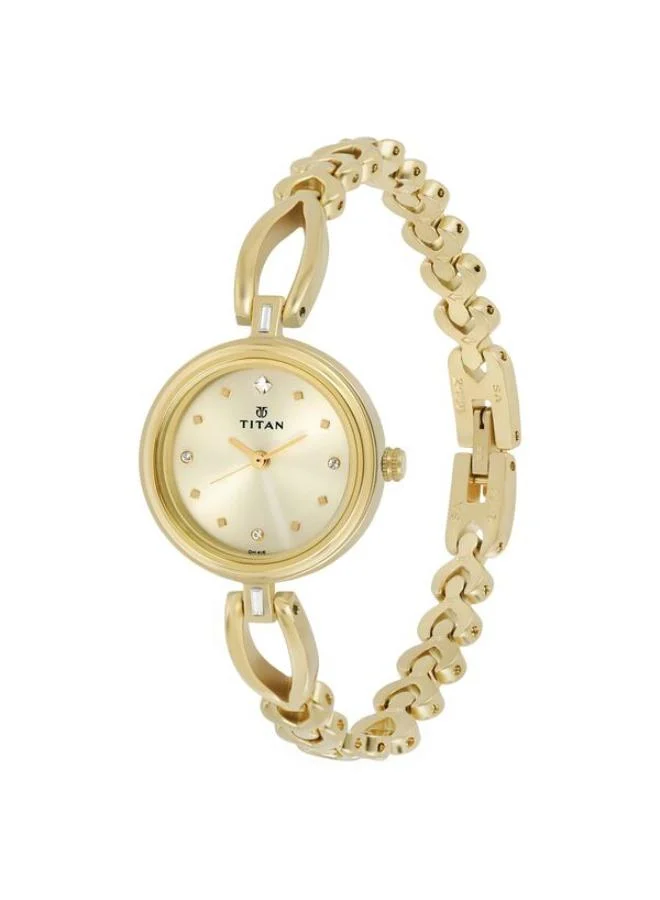 TITAN Women's Analog Display Watch With Gold Metal Strap - 2601YM02