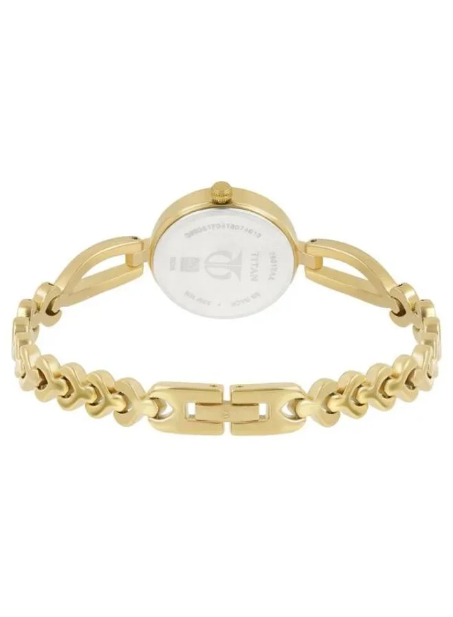 TITAN Women's Analog Display Watch With Gold Metal Strap - 2601YM02