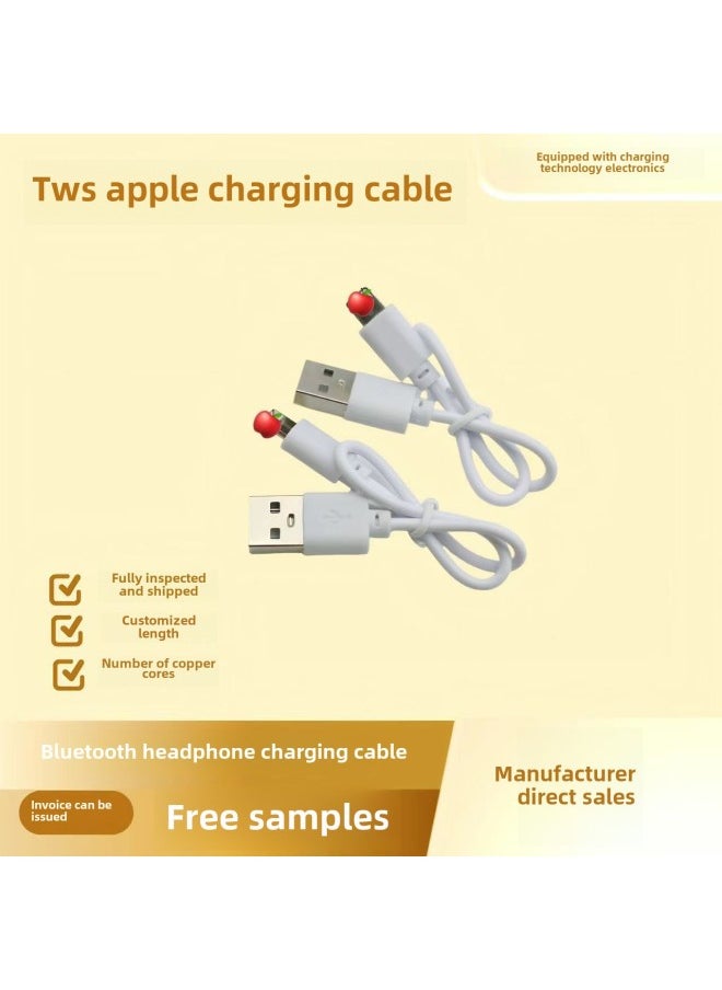 Generic - Apple Data Cable Suitable For Mobile Phone TWS Bluetooth Headset USB Charging Cable Second Generation Third Generation Sixth Generation Seventh Generation With Machine Cable-Color:White -Length:1m - Image 1