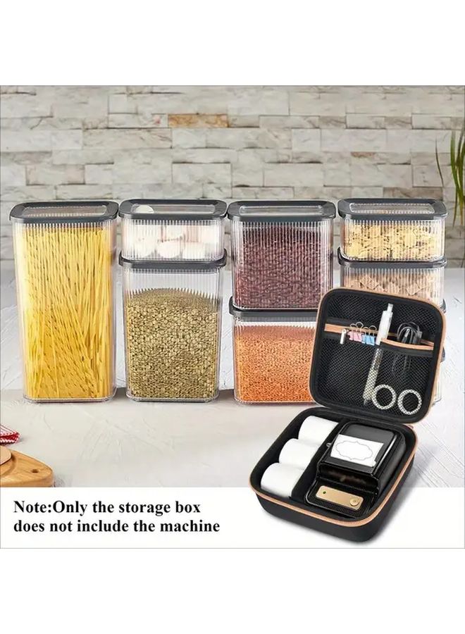 Wireless Label Maker Case Durable EVA Inkless Printer Tape Refill Holder With Mesh Pocket For Cables Black - Image 4