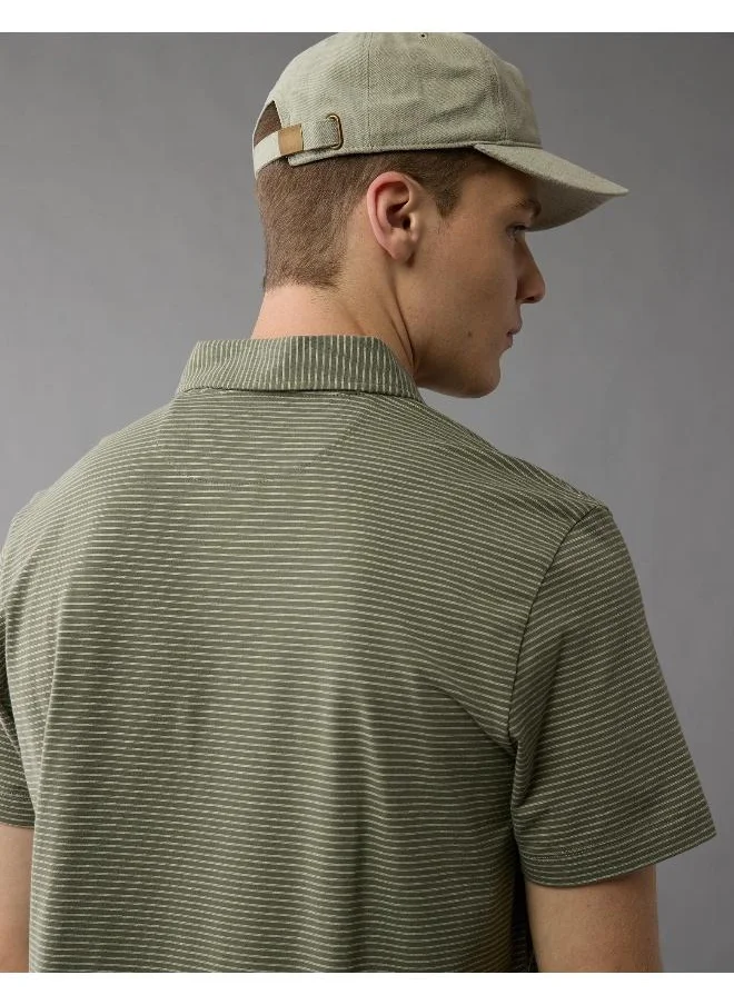 امريكان ايجل AE Club Striped Polo Shirt