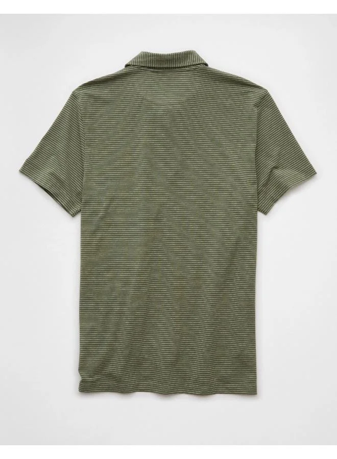 امريكان ايجل AE Club Striped Polo Shirt