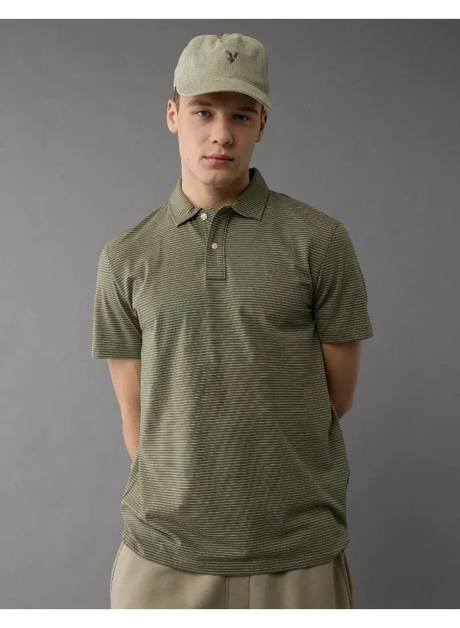 امريكان ايجل AE Club Striped Polo Shirt
