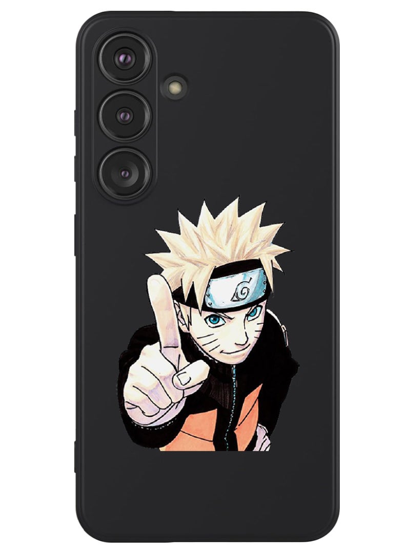 Theodor Protective Slim Fit Case Liquid Silicone Cover with Full Body Protection Anti-Scratch Shockproof Case For Samsung Galaxy S24 (Black) - Anime Naruto 2 - Image 1