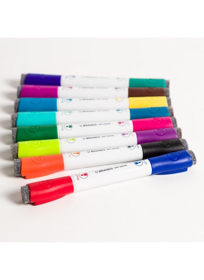 U Brands Doubleended Magnetic Dry Erase Markers Bullet Tip 8 Count 16 Assorted Colors (5017T0624)  - Image 3