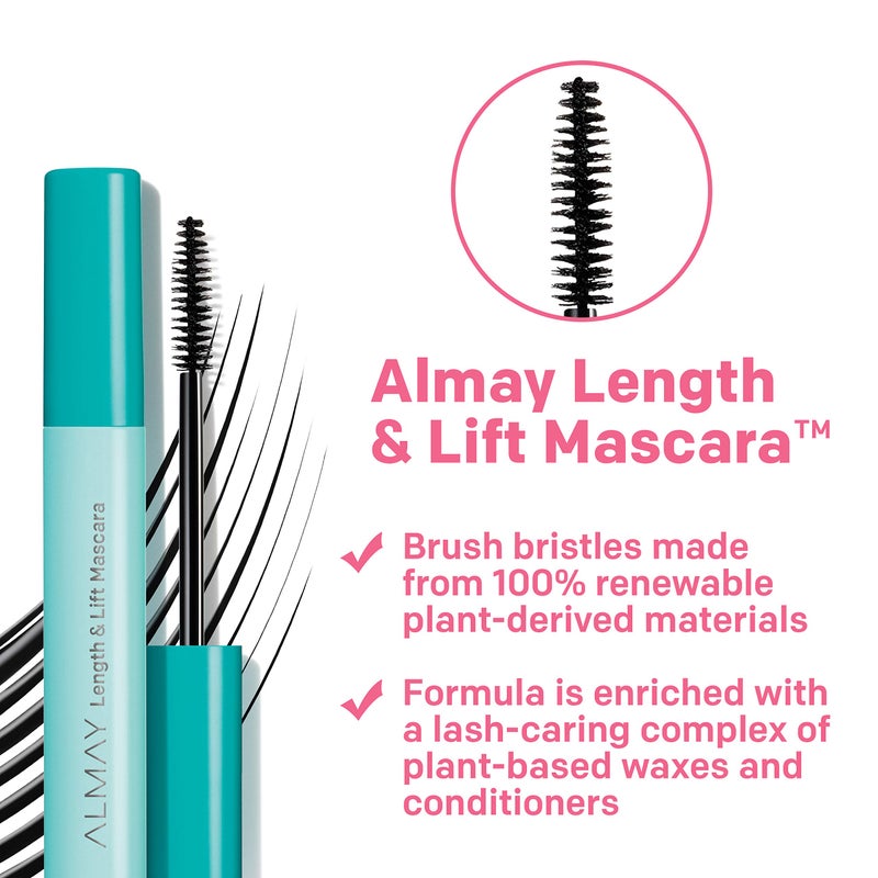Almay Lengthening Mascara, Volume & Lift, Eye Makeup, Hypoallergenic and-Fragrance Free, 020 Black, 0.24 fl oz. - Image 3