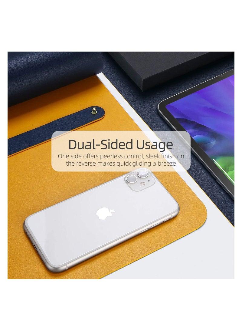 Cool Baby COOLBABY Multifunctional Office Desk Pad, Ultra Thin Waterproof PU Leather Mouse Pad, 80*40 CM，Yellow + Blue - Image 5