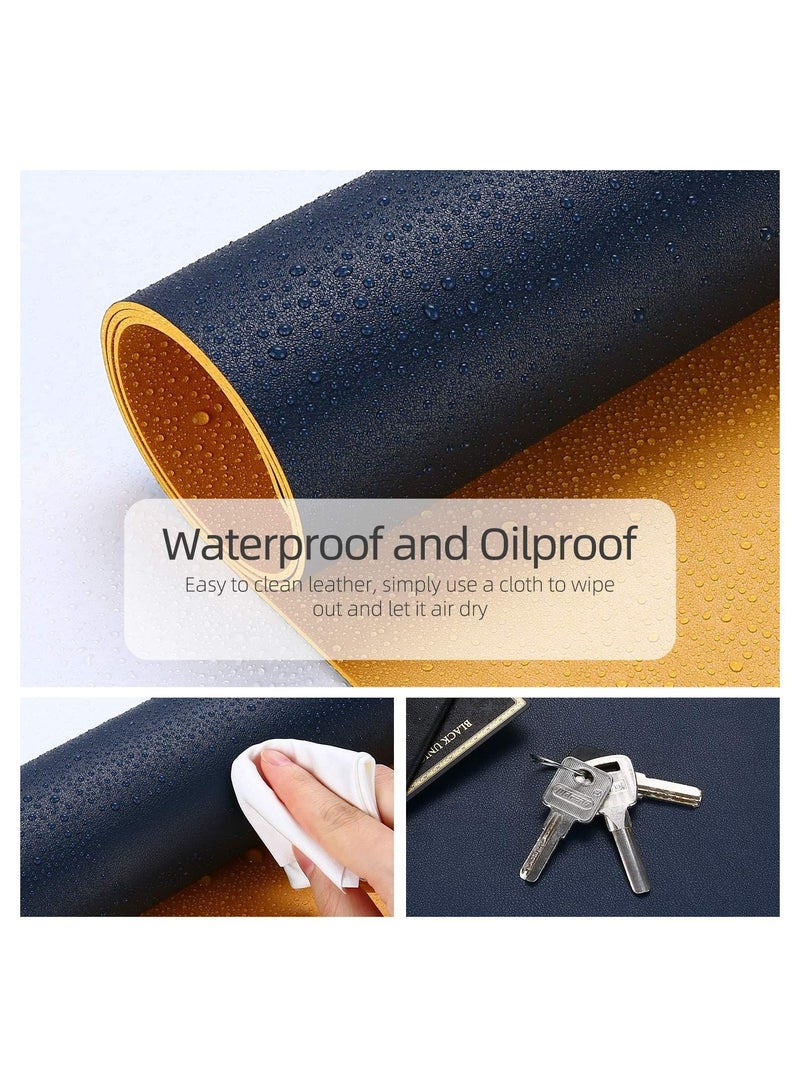 Cool Baby COOLBABY Multifunctional Office Desk Pad, Ultra Thin Waterproof PU Leather Mouse Pad, 80*40 CM，Yellow + Blue - Image 3