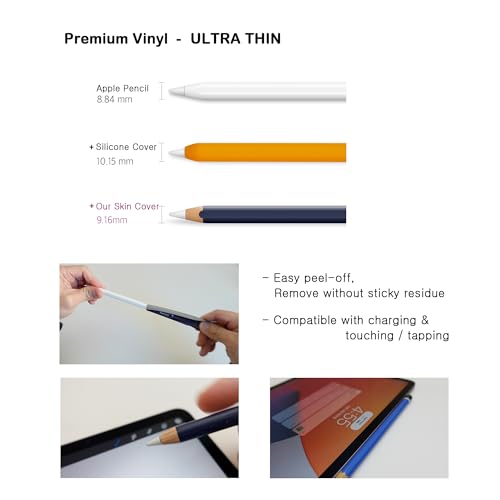 The Mujen Apple Pencil Skin [2 Pack] Ultra Thin 3M Premium Vinyl Cover Greenguard Gold Ink Apple Pencil Full wrap Cover Case Gradient Color – 2nd Generation (G07) - Image 3