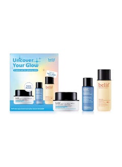 belif belif Uncover Your Glow Set, Aqua Bomb Daily Face Moisturizer, Niacinamide Vitamin C Golden Glow Serum, Aqua Bomb Hydrating Toner - Hyaluronic Acid, For All Skin Types, Korean Skin Care  - Image 1