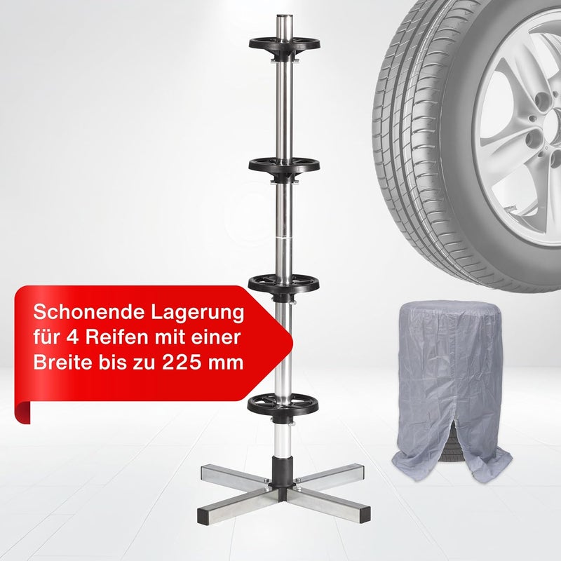 CARTREND 7730056 Wheel rim stand with protective tire cover, for tire distance of up to 225 mm - Image 2