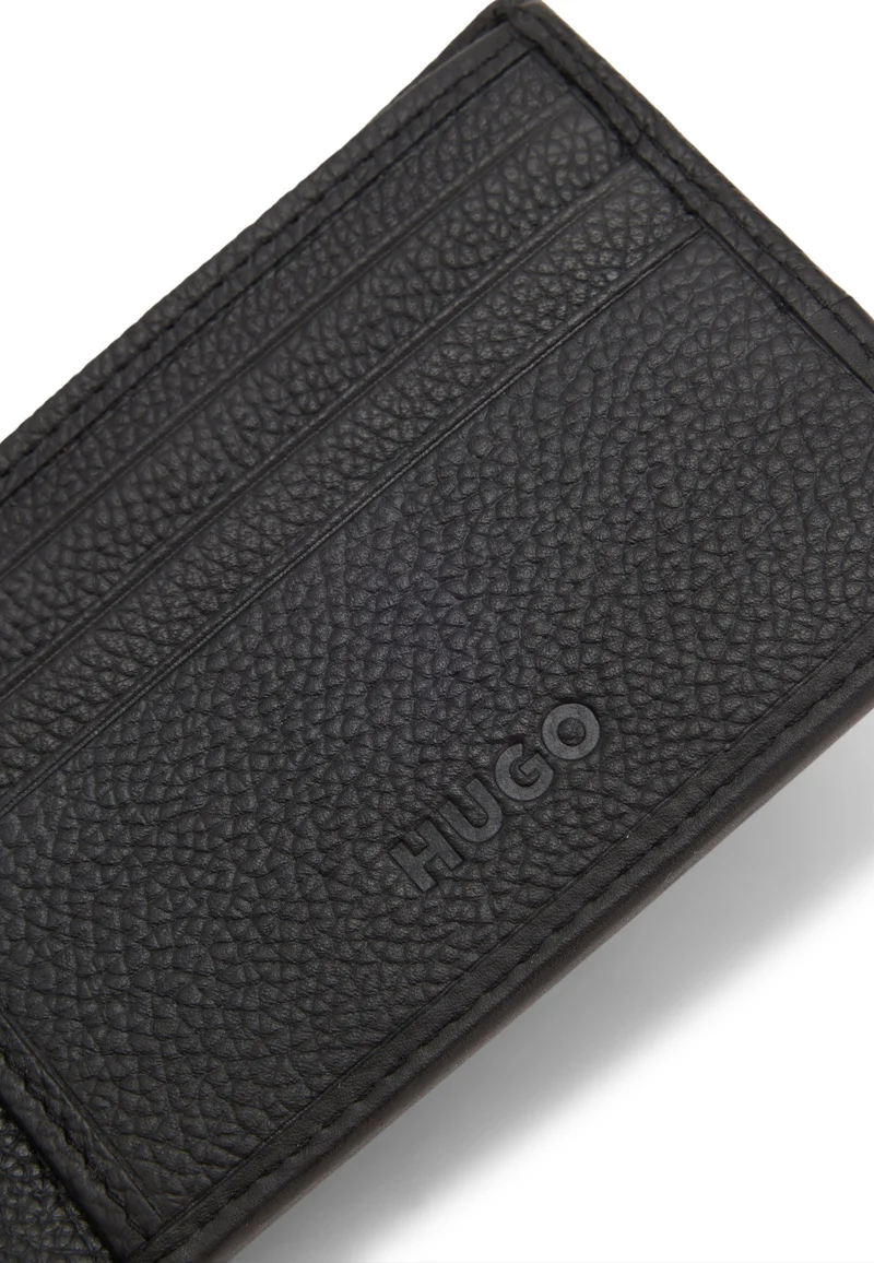 HUGO Leather wallet with stacked logo