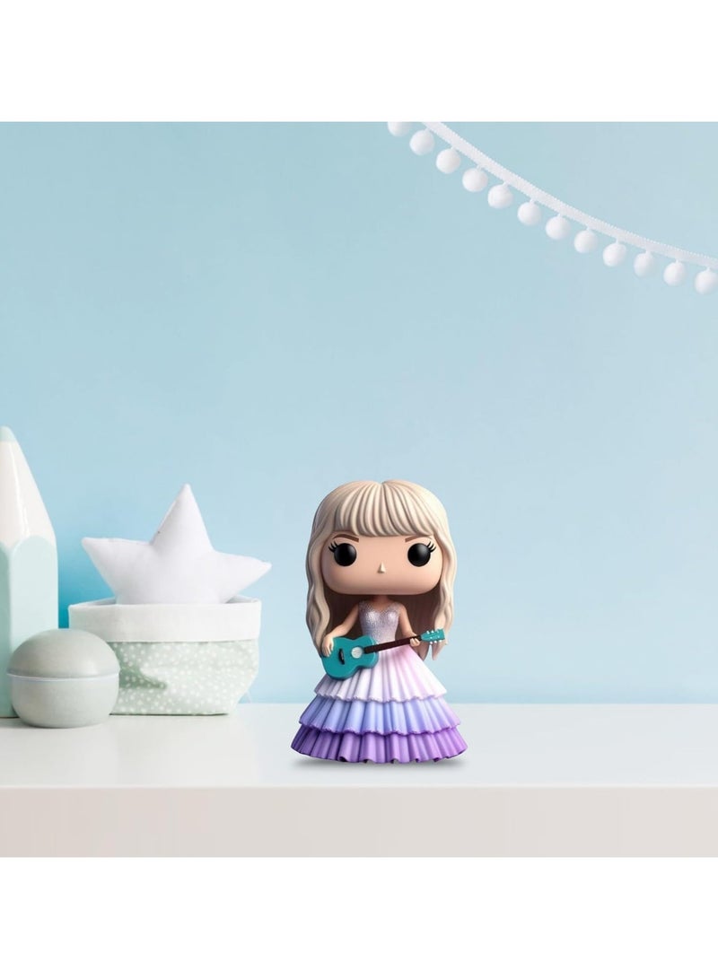 عام دمية تسينجر النجمية الرائعة - دمية أزياء راتنجية غنائية، بتصميم كرتوني ساحر، مصممة خصيصاً لعشاق تايلور والأصدقاء - Image 4