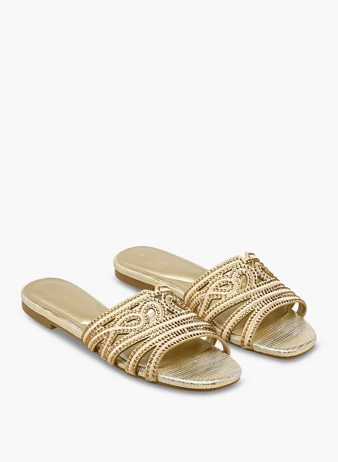 Celeste Women Embellished Slip-On Sandals