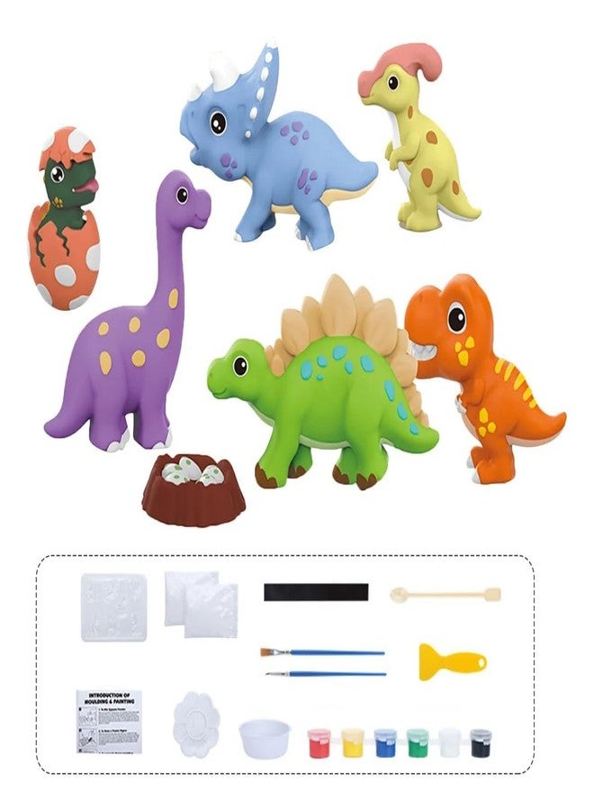 FUN4YOU-DIY Mould and Paint Craft kit, Paint Your Own Animal Painting Kit Plaster Figurine Set with Pigments, Palette & Mould Art & Craft Set - Educational Toys for 3-12+ Year Old Boy & Girl (DINOSAUR) - Image 4