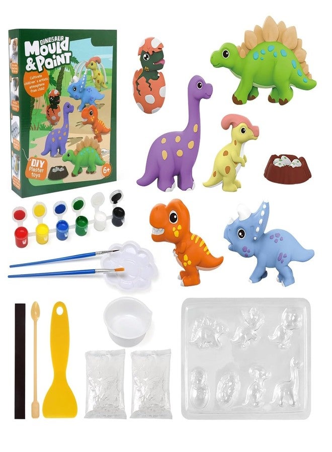 FUN4YOU-DIY Mould and Paint Craft kit, Paint Your Own Animal Painting Kit Plaster Figurine Set with Pigments, Palette & Mould Art & Craft Set - Educational Toys for 3-12+ Year Old Boy & Girl (DINOSAUR) - Image 1