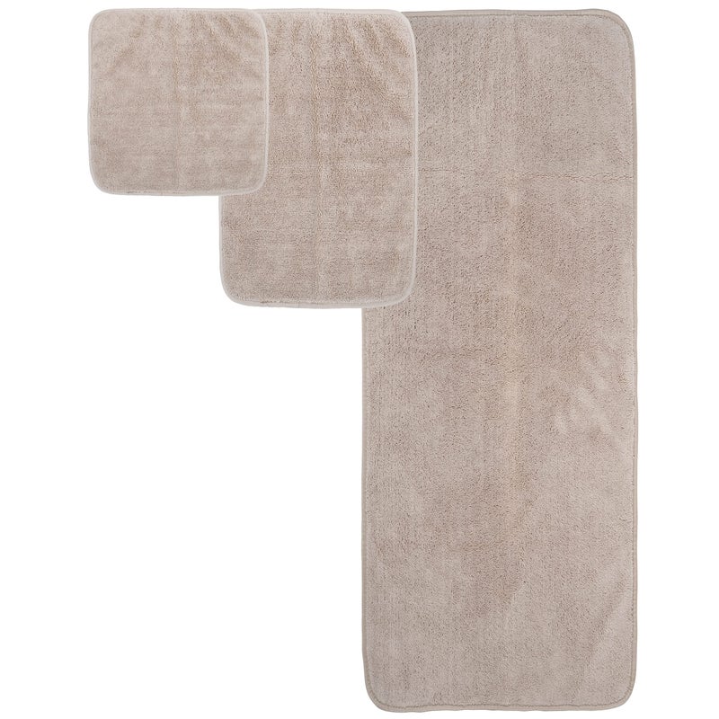 POLYTE Oversize  60 x 30 in.  Quick Dry Lint Free Microfiber Bath Towel Set  6 Piece (Beige) - Image 2