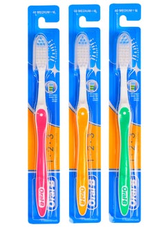 Oral B123 Fresh Toothbrush - 40 Medium Multicolour , 3 Piece