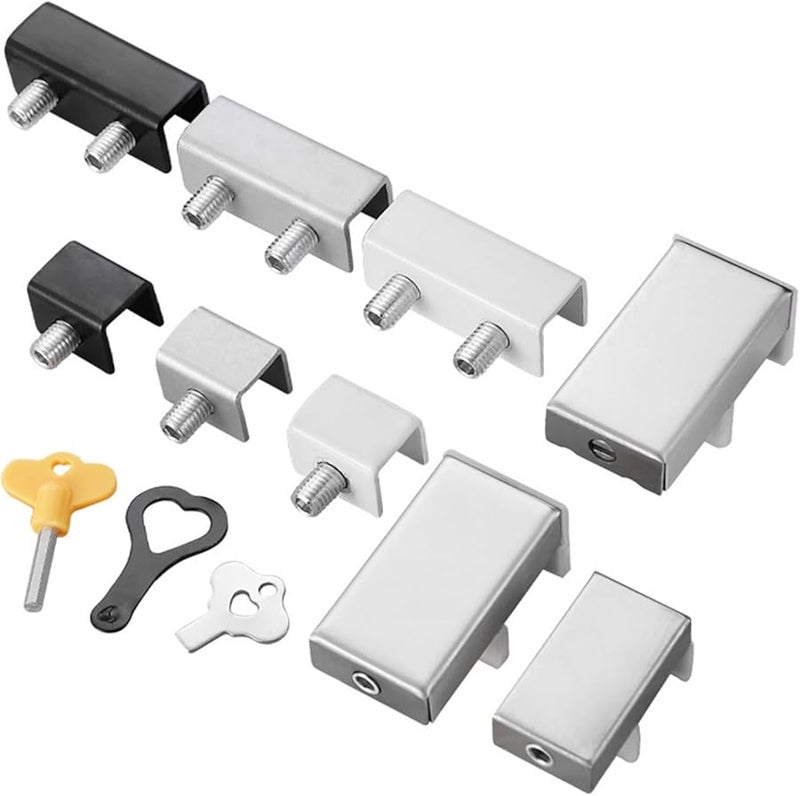 White B Stainless Steel Sliding Window Door Safety Lock Track - Image 1