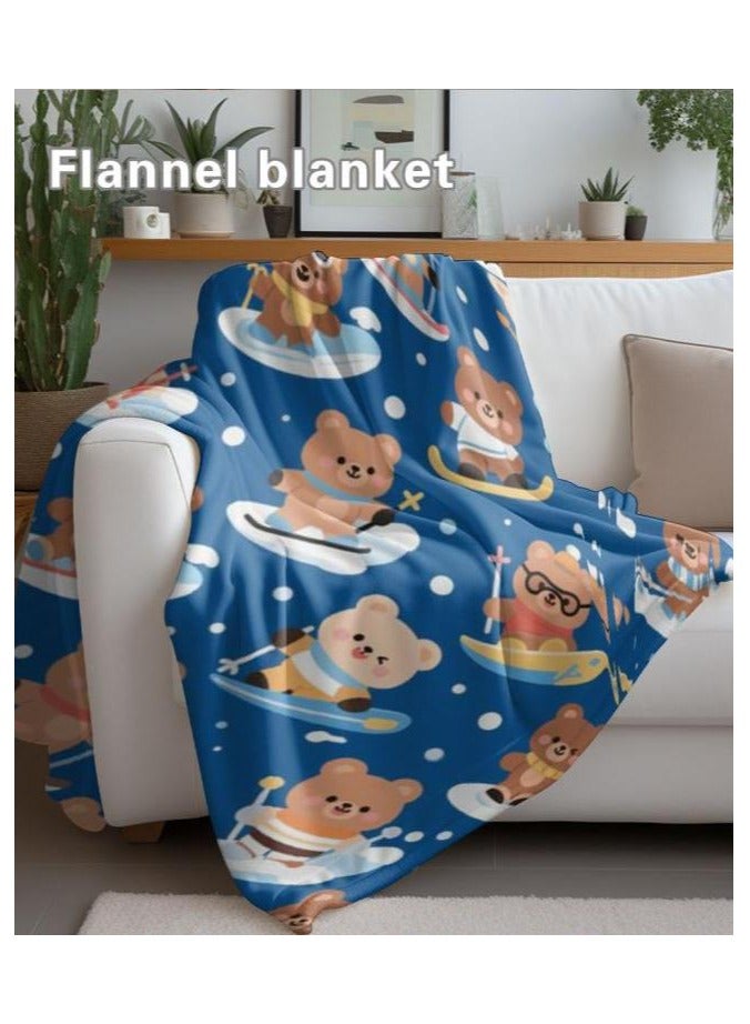 عام بطانية رقيقة من الفانيلا الكرتونية للأطفال أو الطلاب (دافئة ومريحة ومناسبة للنوم والألعاب) 100 سم * 150 سم - Image 1