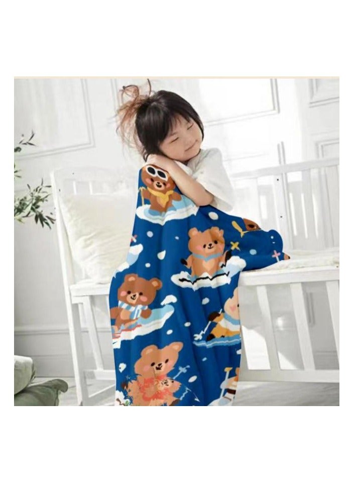 عام بطانية رقيقة من الفانيلا الكرتونية للأطفال أو الطلاب (دافئة ومريحة ومناسبة للنوم والألعاب) 100 سم * 150 سم - Image 3